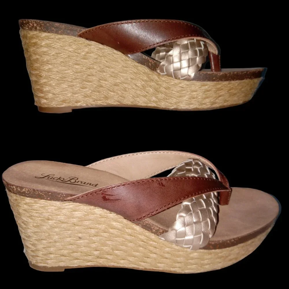 Lucky Brand Women’s Platform Wedge Espadrille Sandals size 6M NWOT